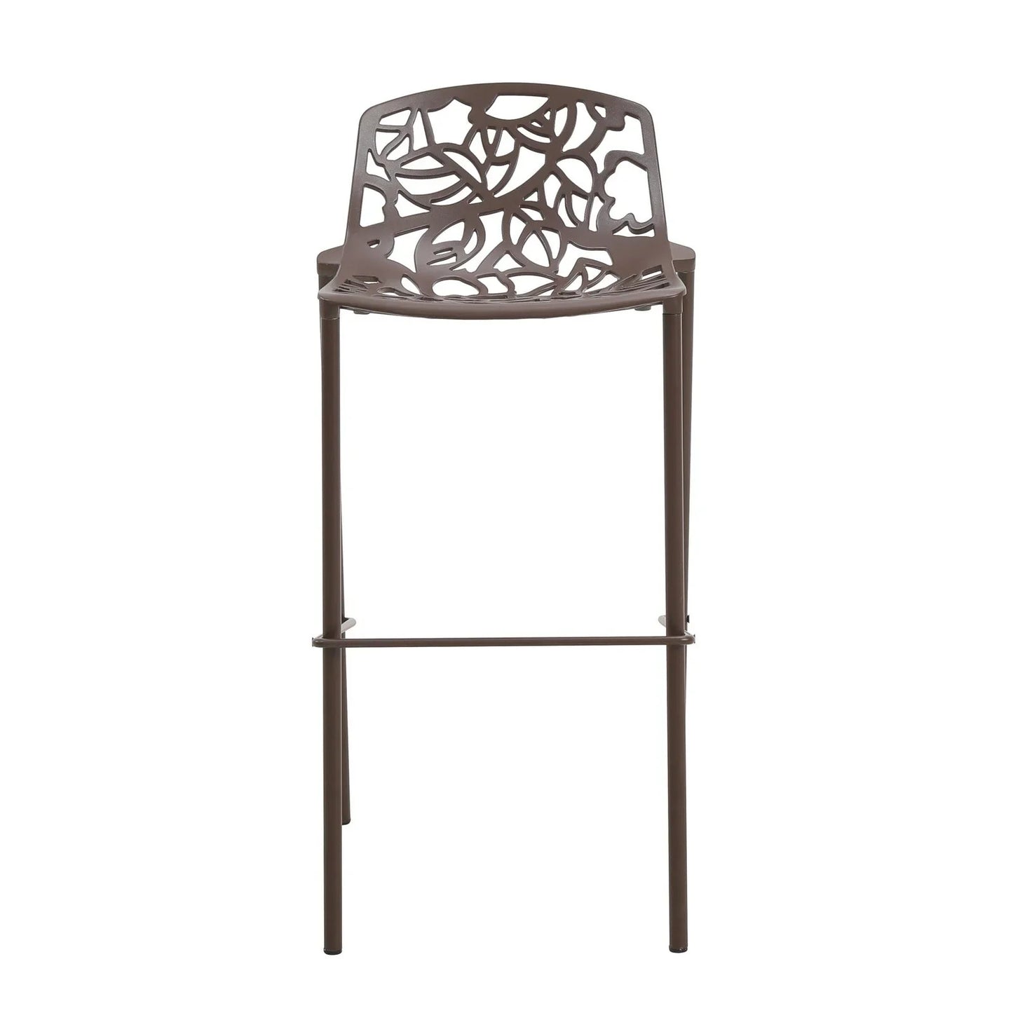 Devon Aluminum Indoor Outdoor Bar Stool with Powder Coated Frame and Footrest - Elax Furniture