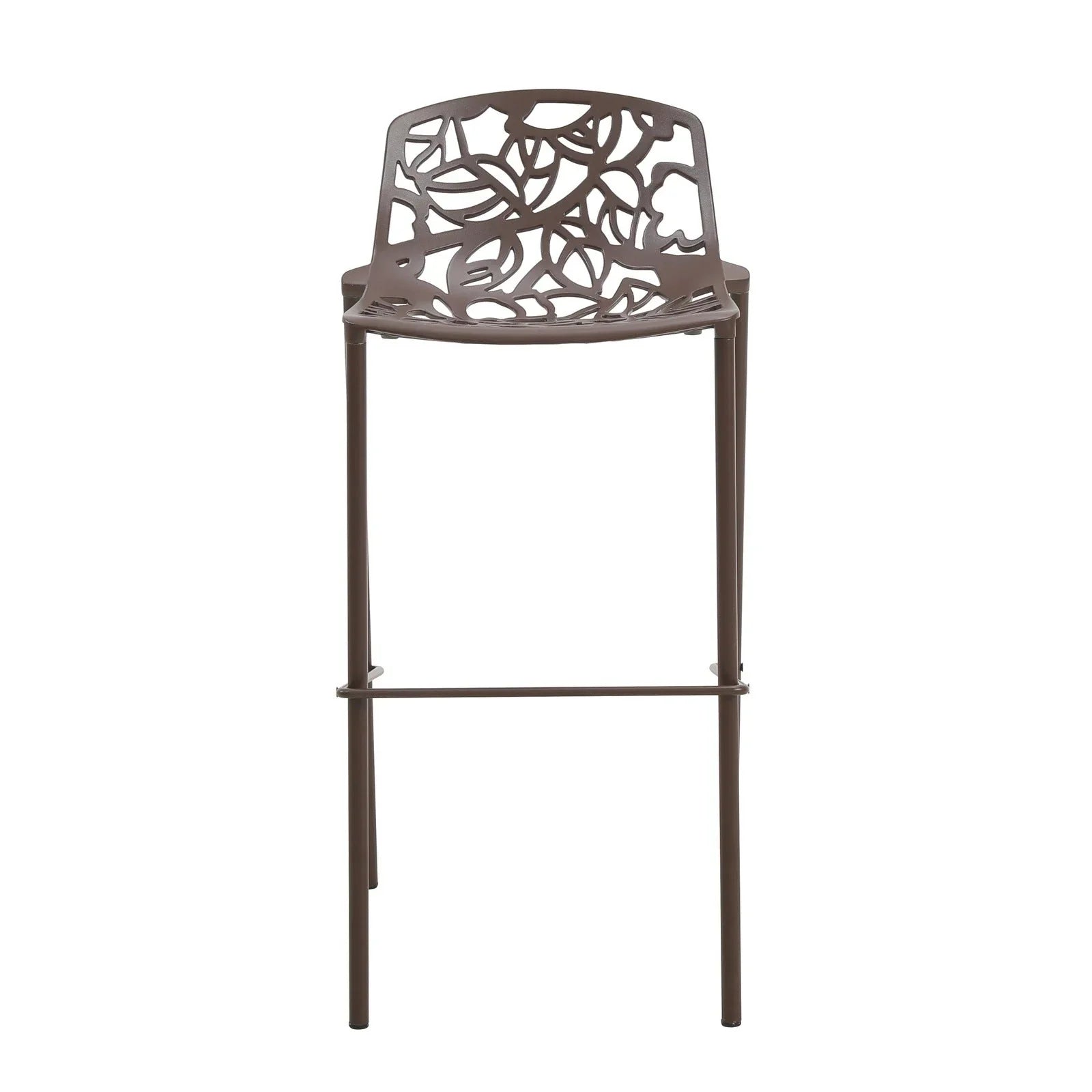 Devon Aluminum Indoor Outdoor Bar Stool with Powder Coated Frame and Footrest - Elax Furniture