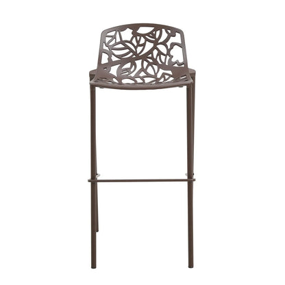 Devon Aluminum Indoor Outdoor Bar Stool with Powder Coated Frame and Footrest - Elax Furniture