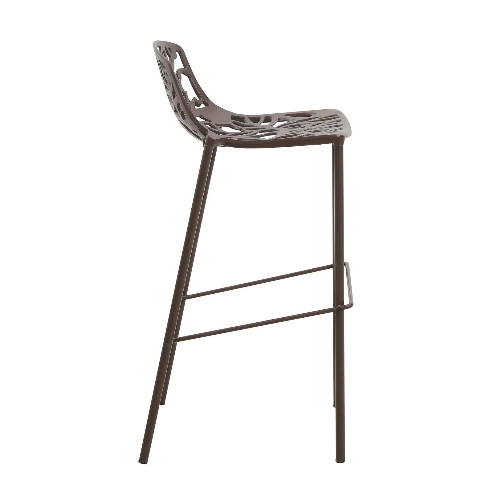 Devon Aluminum Indoor Outdoor Bar Stool with Powder Coated Frame and Footrest - Elax Furniture
