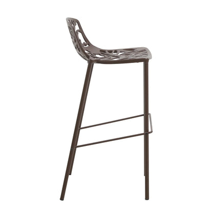 Devon Aluminum Indoor Outdoor Bar Stool with Powder Coated Frame and Footrest - Elax Furniture
