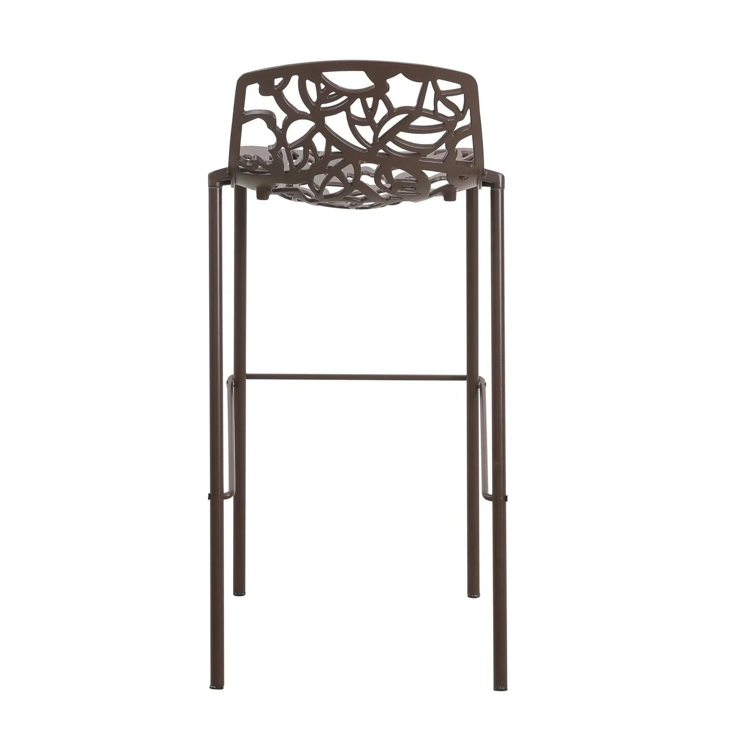 Devon Aluminum Indoor Outdoor Bar Stool with Powder Coated Frame and Footrest - Elax Furniture