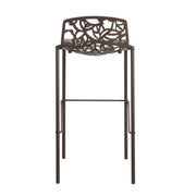 Devon Aluminum Indoor Outdoor Bar Stool with Powder Coated Frame and Footrest - Elax Furniture