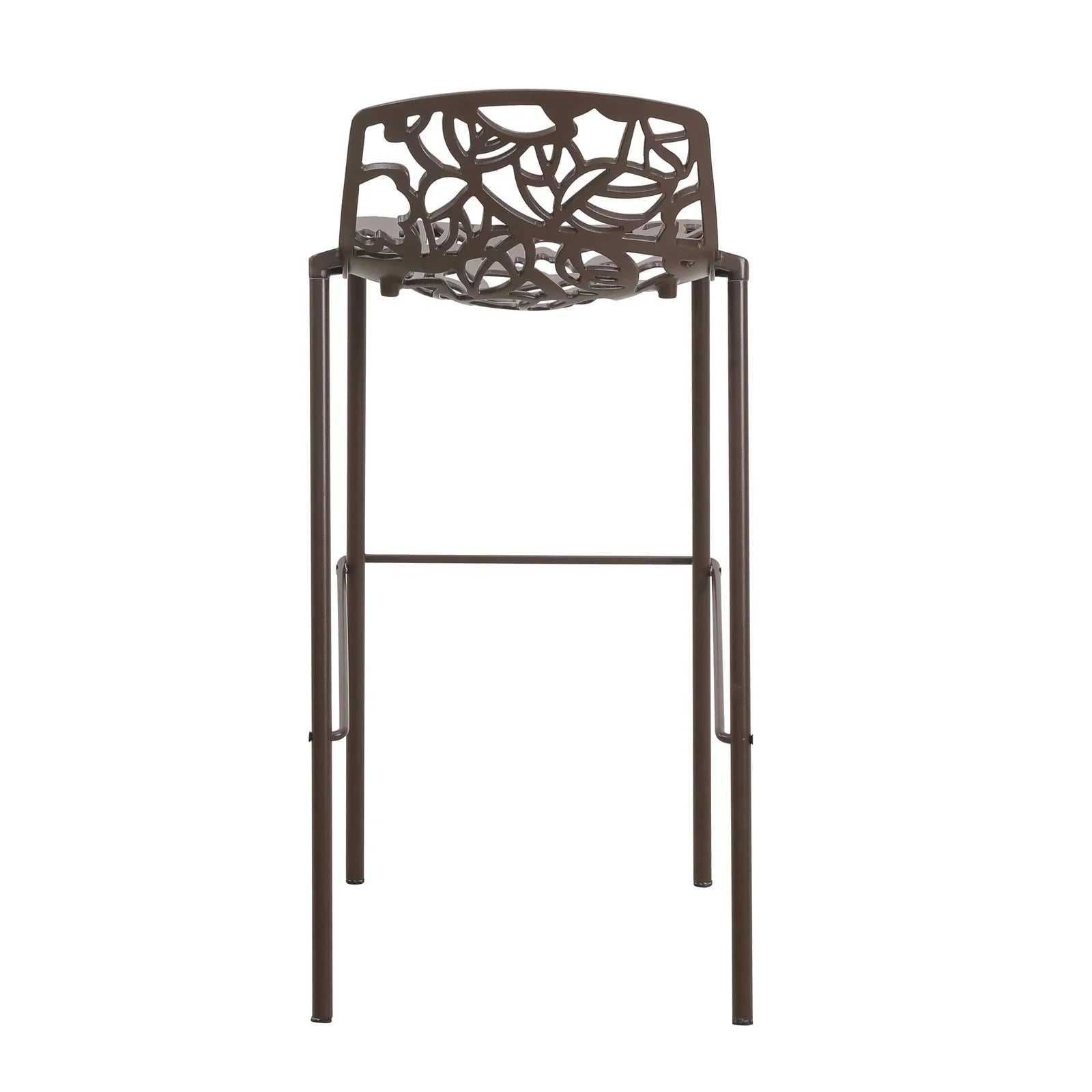 Devon Aluminum Indoor Outdoor Bar Stool with Powder Coated Frame and Footrest - Elax Furniture