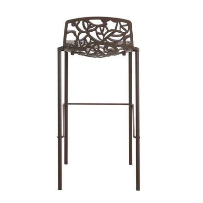 Devon Aluminum Indoor Outdoor Bar Stool with Powder Coated Frame and Footrest - Elax Furniture