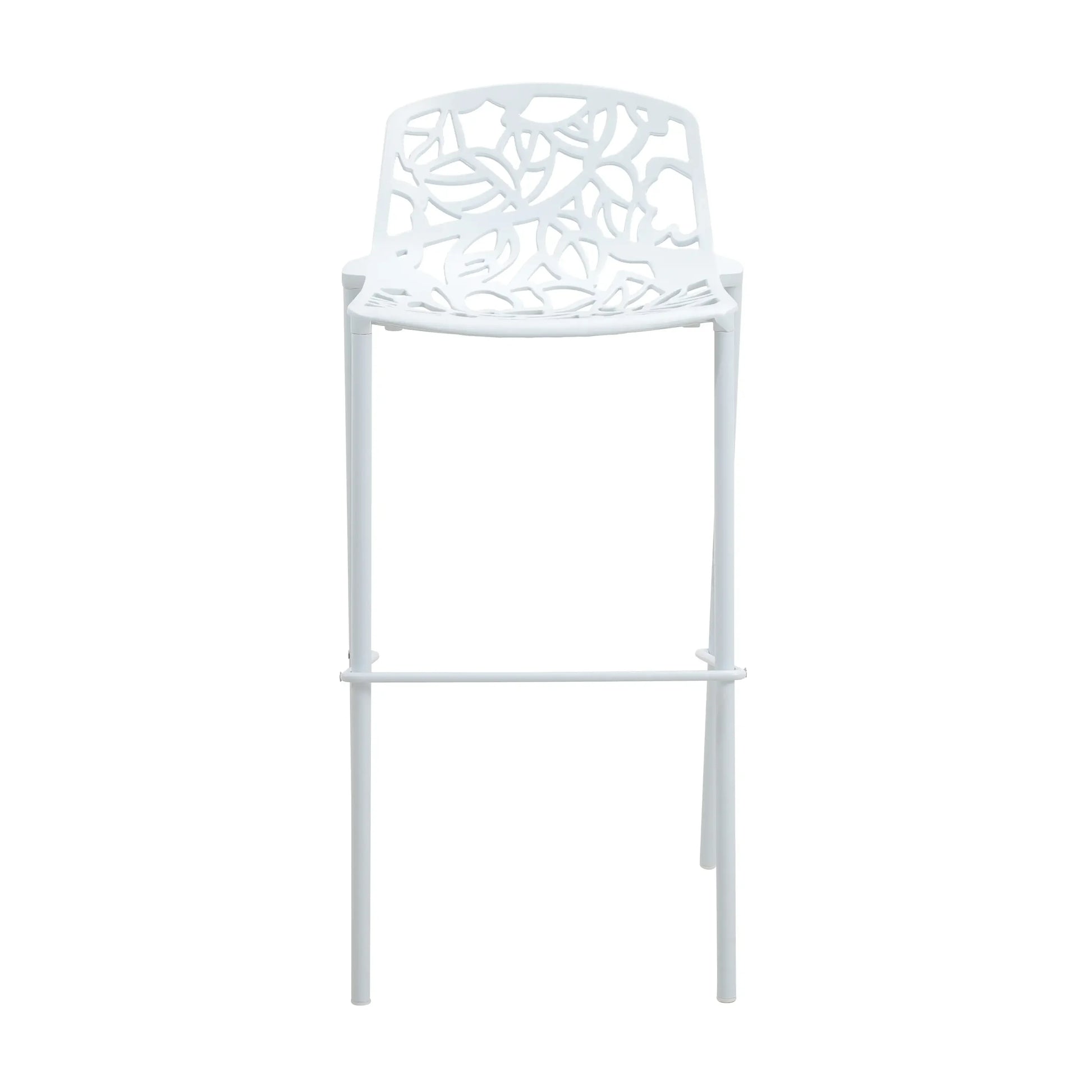 Devon Modern Aluminum Bar Stool with Backrest and Powder-Coated Legs Set of 2 - Elax Furniture