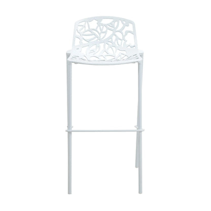 Devon Modern Aluminum Bar Stool with Backrest and Powder-Coated Legs Set of 2 - Elax Furniture
