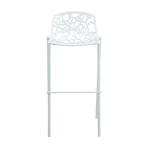 Devon Modern Aluminum Bar Stool with Backrest and Powder-Coated Legs Set of 2
