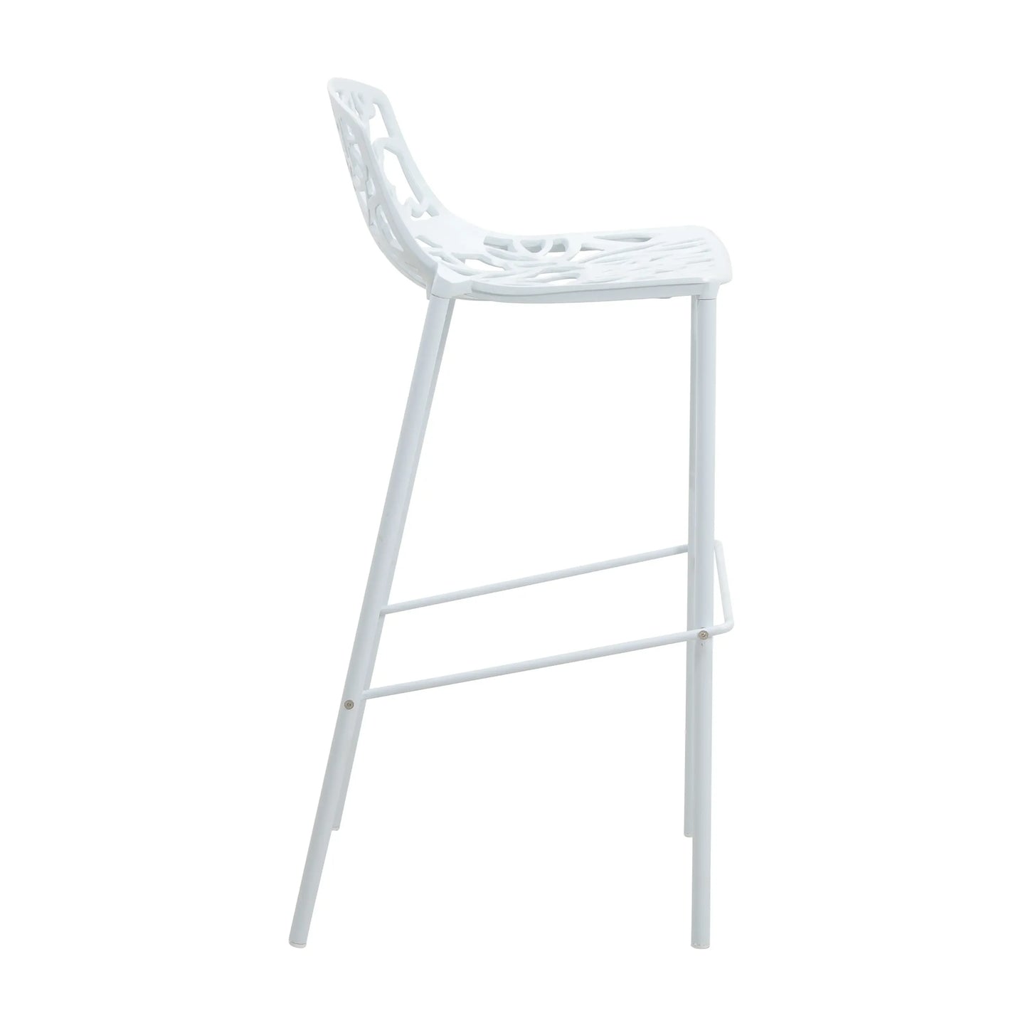 Devon Modern Aluminum Bar Stool with Backrest and Powder-Coated Legs Set of 2 - Elax Furniture