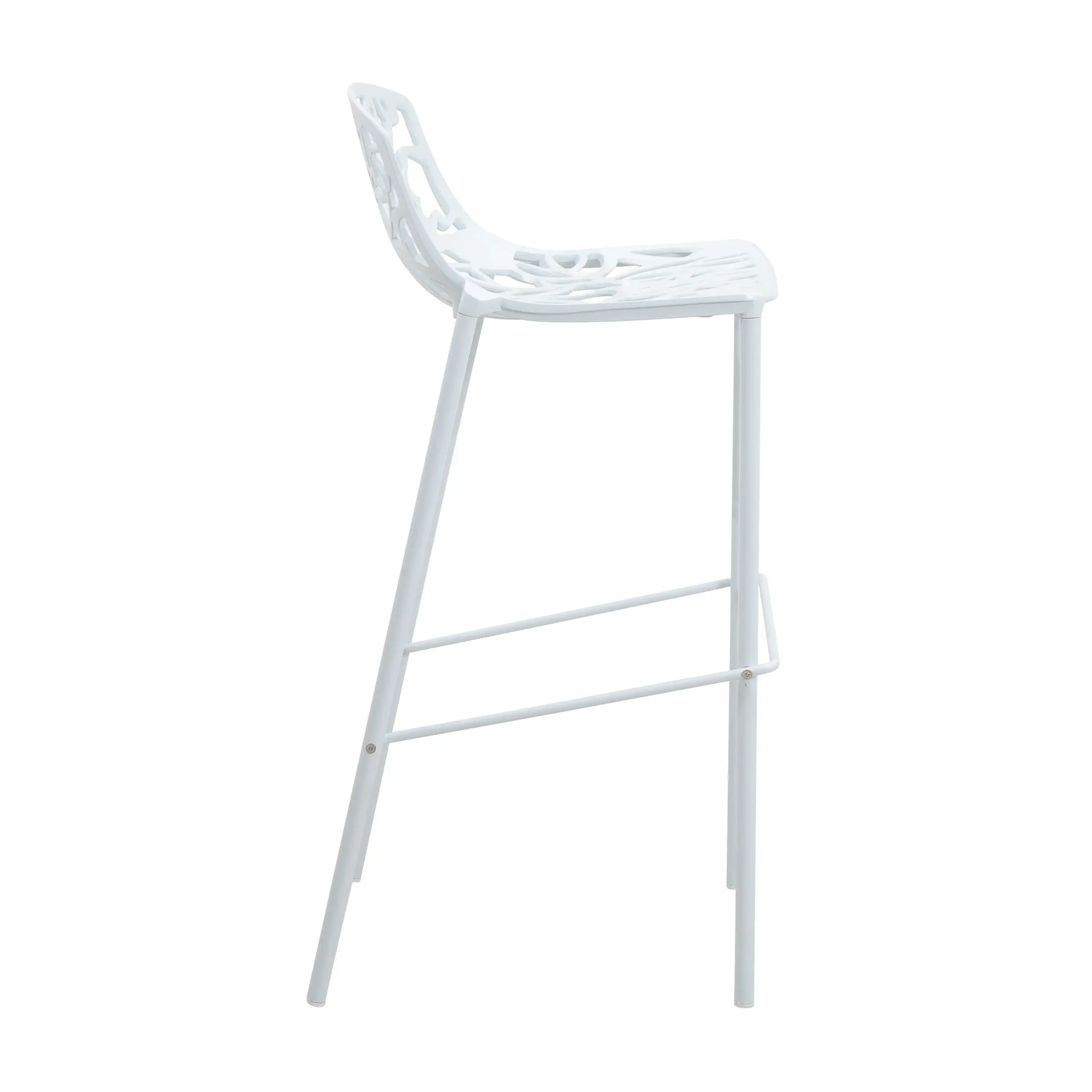 Devon Modern Aluminum Bar Stool with Backrest and Powder-Coated Legs Set of 2 - Elax Furniture