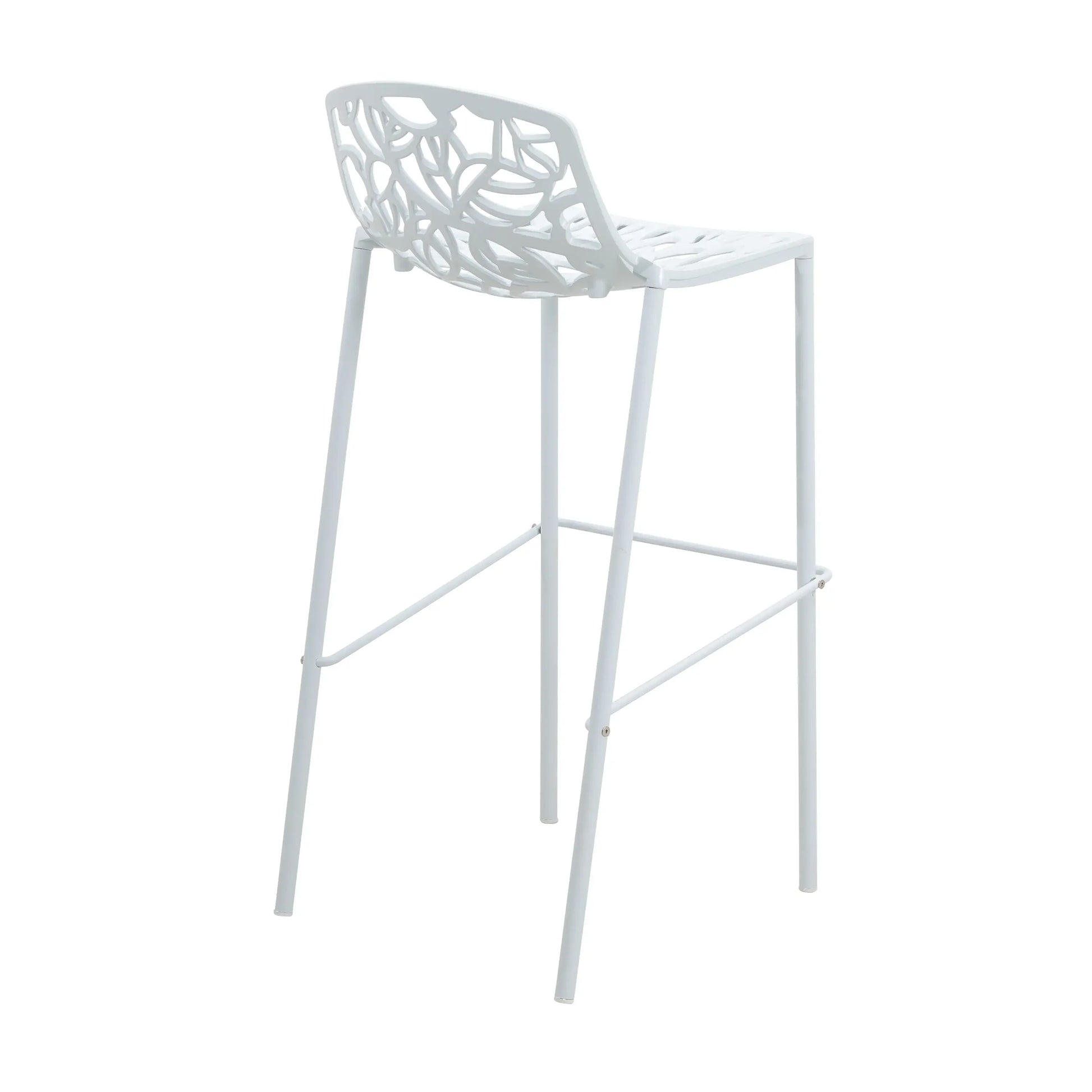 Devon Modern Aluminum Bar Stool with Backrest and Powder-Coated Legs Set of 2 - Elax Furniture