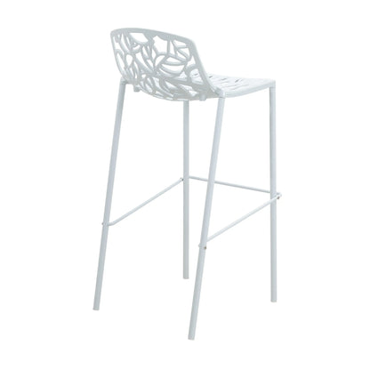 Devon Modern Aluminum Bar Stool with Backrest and Powder-Coated Legs Set of 2 - Elax Furniture