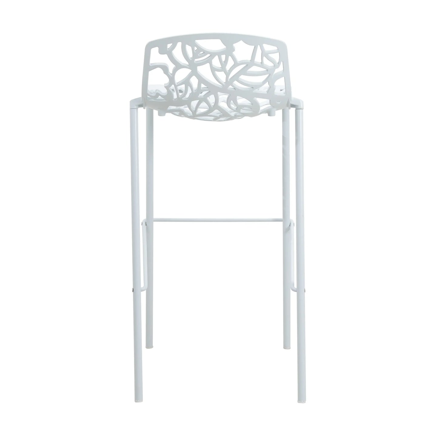 Devon Modern Aluminum Bar Stool with Backrest and Powder-Coated Legs Set of 2 - Elax Furniture