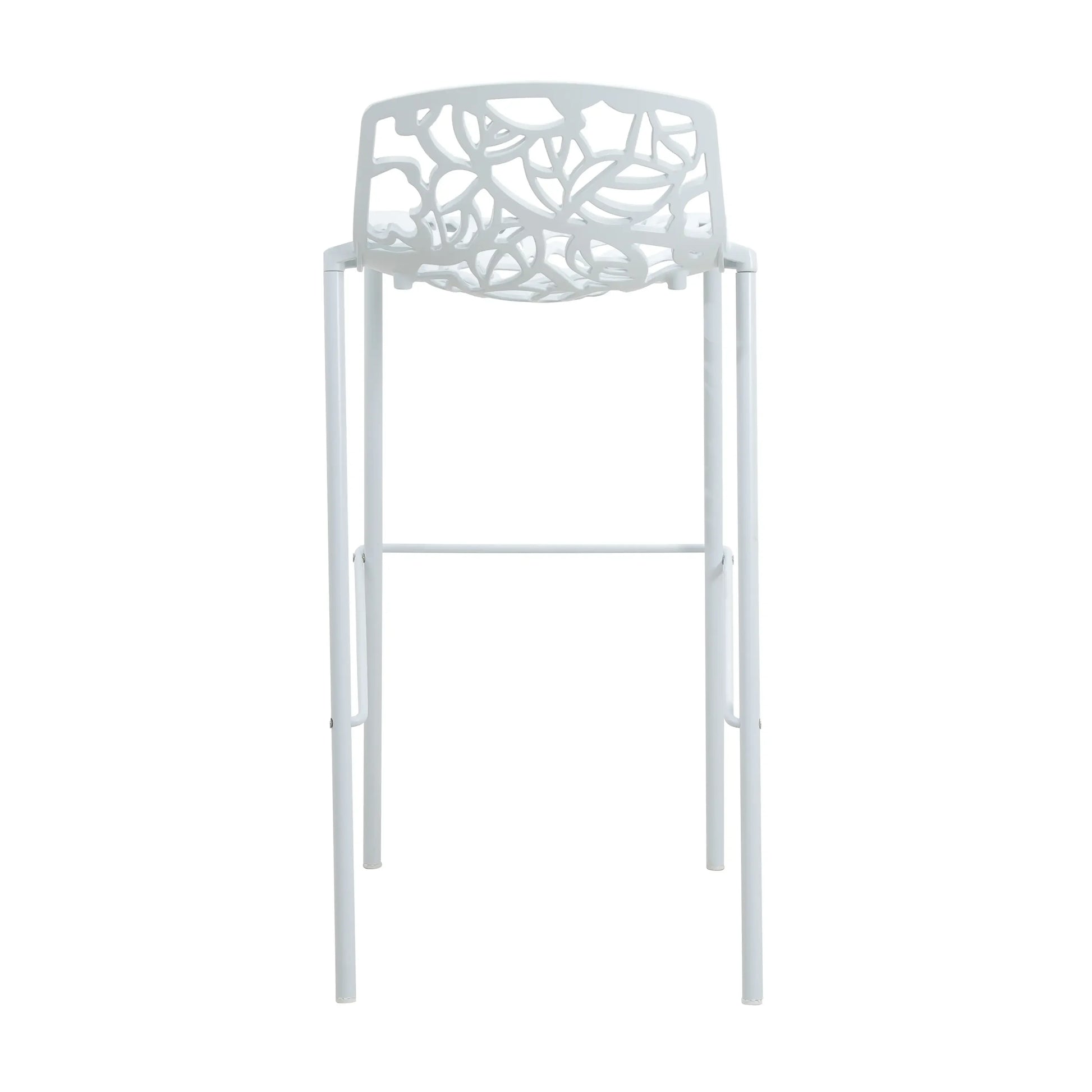 Devon Modern Aluminum Bar Stool with Backrest and Powder-Coated Legs Set of 2 - Elax Furniture