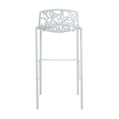 Devon Modern Aluminum Bar Stool with Backrest and Powder-Coated Legs Set of 2 - Elax Furniture