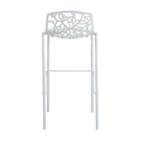 Devon Modern Aluminum Bar Stool with Backrest and Powder-Coated Legs Set of 2