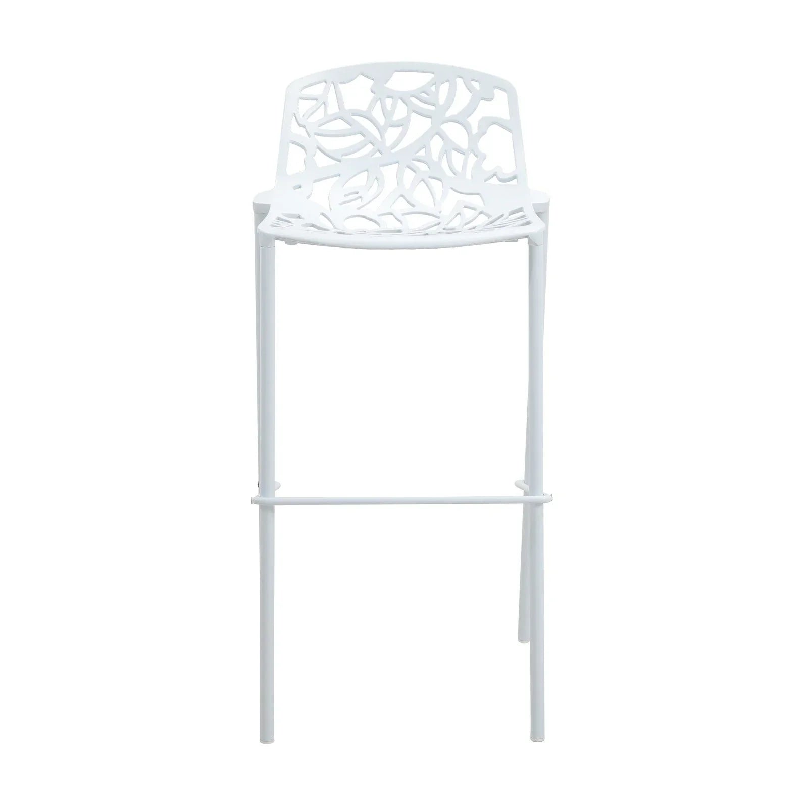 Devon Aluminum Indoor Outdoor Bar Stool with Powder Coated Frame and Footrest - Elax Furniture