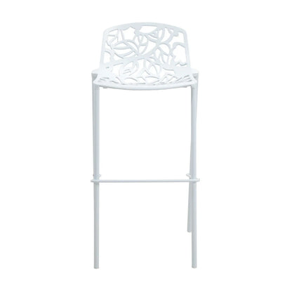 Devon Aluminum Indoor Outdoor Bar Stool with Powder Coated Frame and Footrest - Elax Furniture