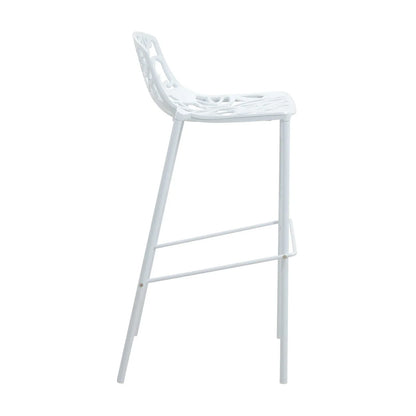 Devon Aluminum Indoor Outdoor Bar Stool with Powder Coated Frame and Footrest - Elax Furniture
