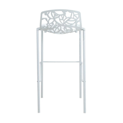 Devon Aluminum Indoor Outdoor Bar Stool with Powder Coated Frame and Footrest - Elax Furniture