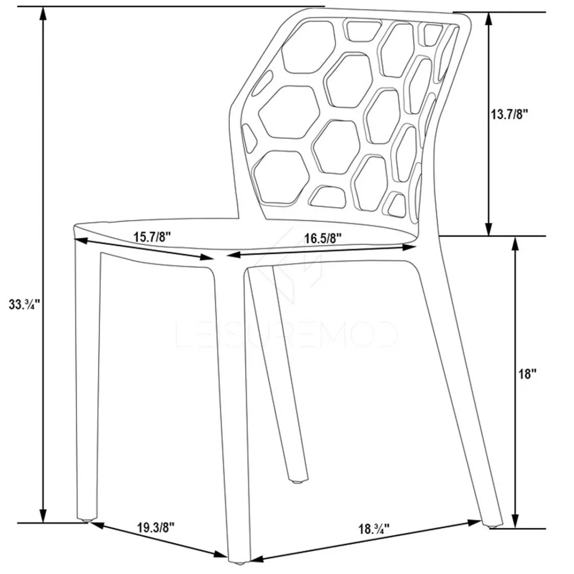 Dynamic Modern Honeycomb Design Dining Side Chair - Elax Furniture