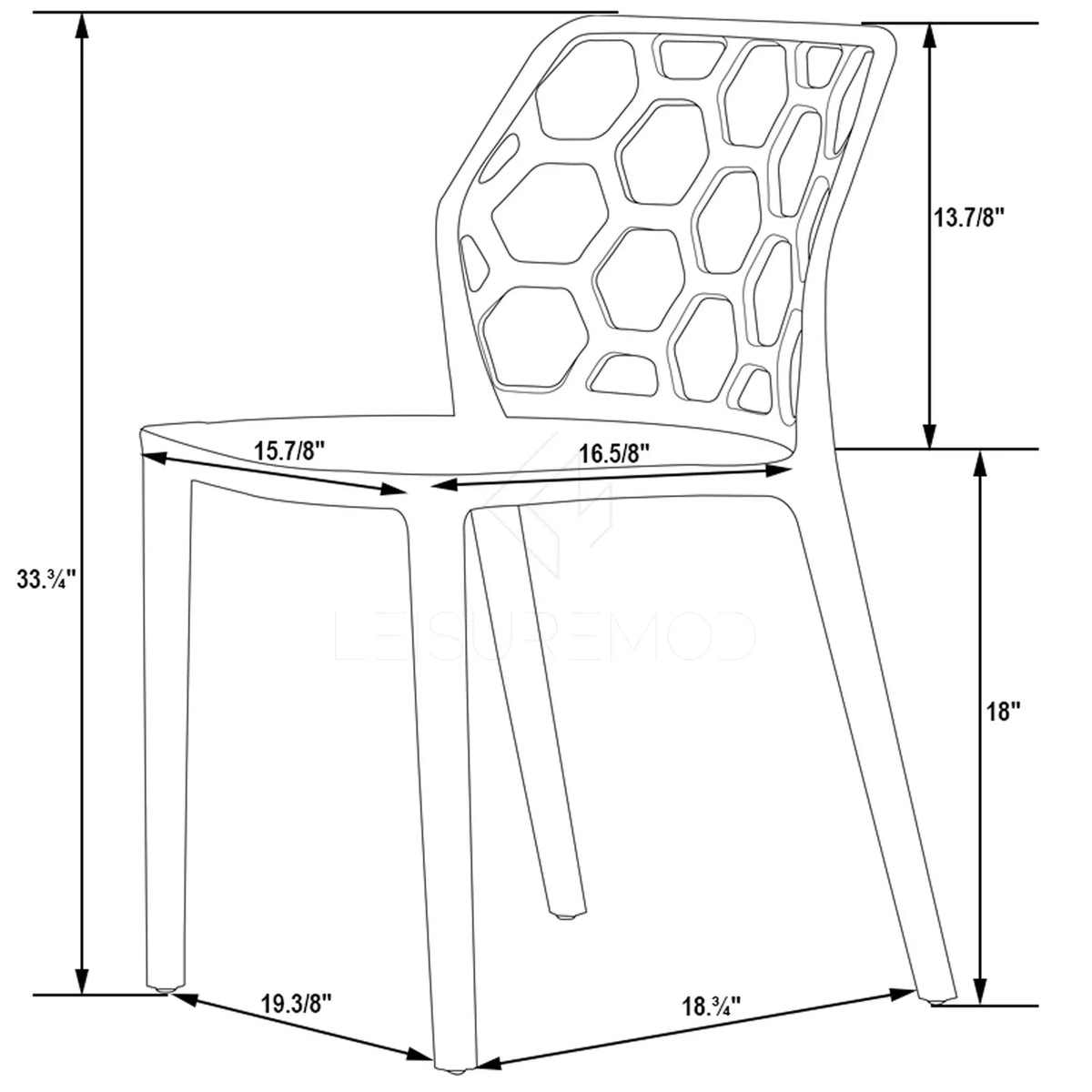 Dynamic Modern Honeycomb Design Dining Side Chair - Elax Furniture
