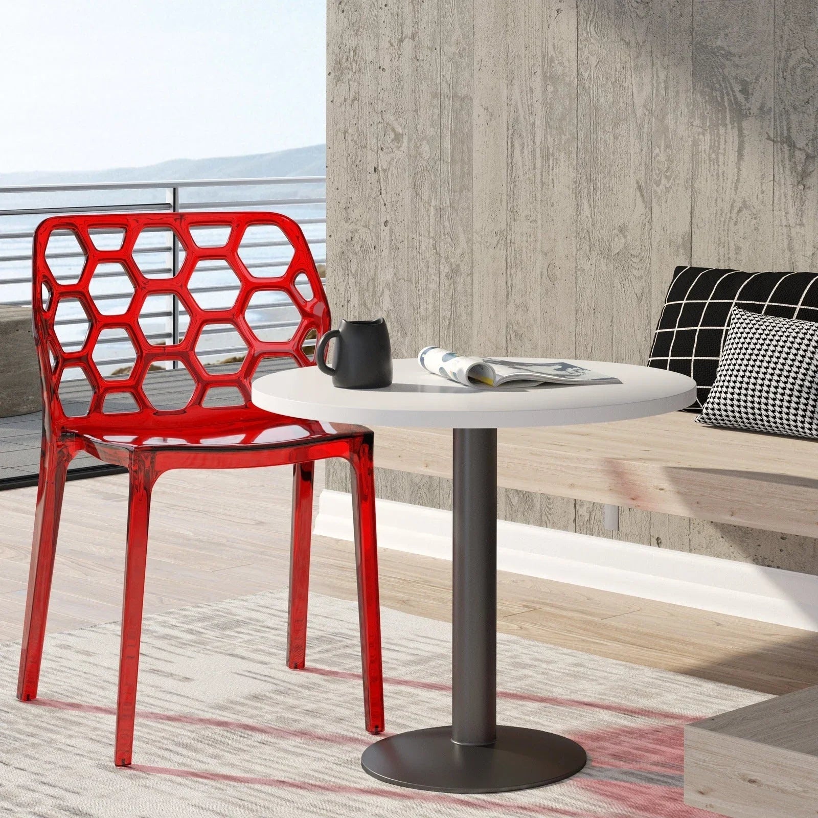 Dynamic Modern Honeycomb Design Dining Side Chair - Elax Furniture