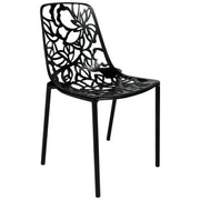Devon 7-Piece Outdoor Dining Set: Aluminum Table with Glass Top & 6 Stackable Flower Chairs - Elax Furniture