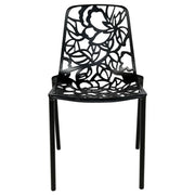 Devon Stackable Aluminum Outdoor Dining Chairs with Flower Design - Elax Furniture