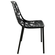 Devon 7-Piece Outdoor Dining Set: Aluminum Table with Glass Top & 6 Stackable Flower Chairs - Elax Furniture