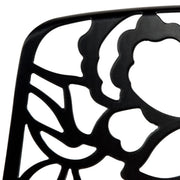 Devon 5-Piece Patio Dining Set: Aluminum Table with Glass Top & 4 Stackable Flower Chairs - Elax Furniture