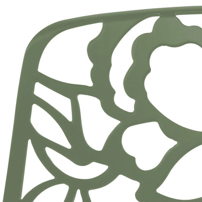 Devon Aluminum Indoor Outdoor Dining Chairs Stackable and Flower Pattern Design Set of 4 - Elax Furniture