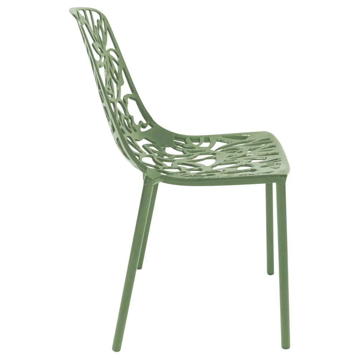 Devon Stackable Aluminum Outdoor Dining Chairs with Flower Design - Elax Furniture