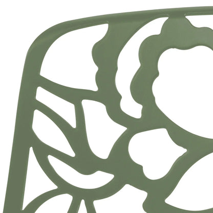 Devon Stackable Aluminum Outdoor Dining Chairs with Flower Design - Elax Furniture