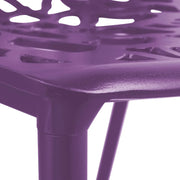 Devon Stackable Aluminum Outdoor Dining Chairs with Flower Design - Elax Furniture