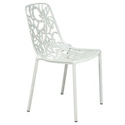 Devon Stackable Aluminum Outdoor Dining Chairs with Flower Design - Elax Furniture