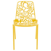 Devon Stackable Aluminum Outdoor Dining Chairs with Flower Design - Elax Furniture
