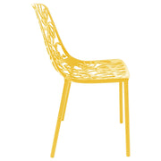 Devon Stackable Aluminum Outdoor Dining Chairs with Flower Design - Elax Furniture