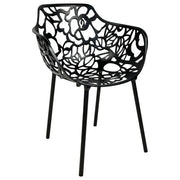 Devon Stackable Aluminum Outdoor Dining Armchairs with Flower Design - Elax Furniture