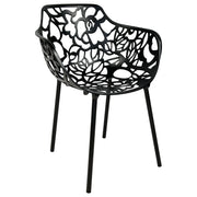 Devon Stackable Aluminum Outdoor Dining Armchairs with Flower Design - Elax Furniture