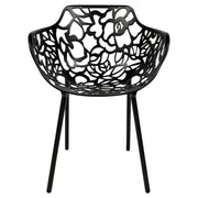 Devon Stackable Aluminum Outdoor Dining Armchairs with Flower Design - Elax Furniture
