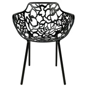 Devon 3-Piece Patio Dining Set: Aluminum Table with Glass Top & 2 Flower Arm Chairs - Elax Furniture