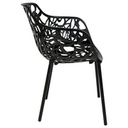 Devon Stackable Aluminum Outdoor Dining Armchairs with Flower Design - Elax Furniture