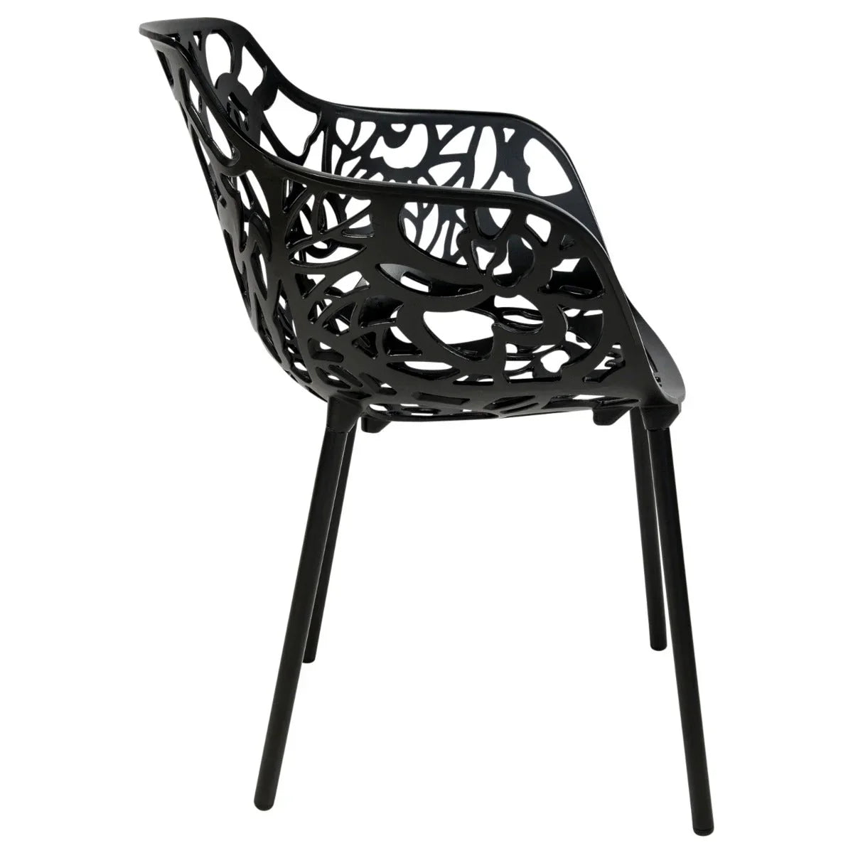 Devon 7-Piece Outdoor Dining Set: Aluminum Table with Glass Top & 6 Flower Armchairs - Elax Furniture