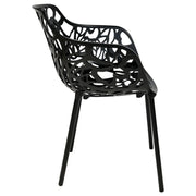 Devon 7-Piece Outdoor Dining Set: Aluminum Table with Glass Top & 6 Flower Armchairs - Elax Furniture