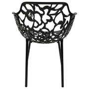 Devon Stackable Aluminum Outdoor Dining Armchairs with Flower Design - Elax Furniture
