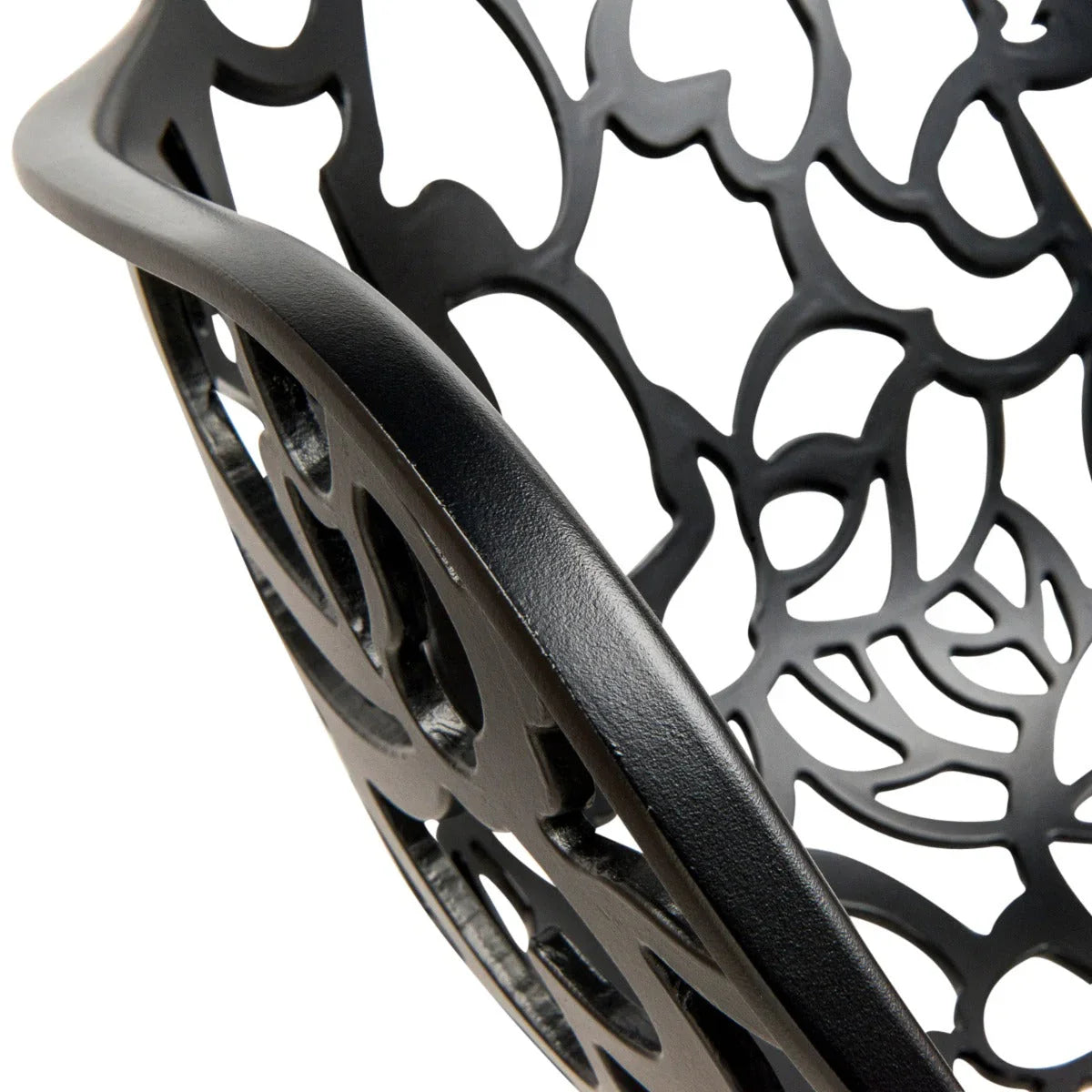 Devon Aluminum Indoor Outdoor Dining Armchairs with Flower Pattern and Stackable Design Set of 4 - Elax Furniture