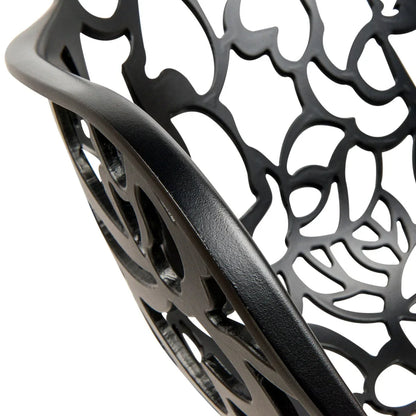 Devon Aluminum Indoor Outdoor Dining Armchairs with Flower Pattern and Stackable Design Set of 2 - Elax Furniture