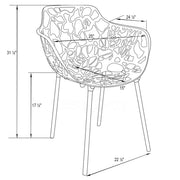 Devon 3-Piece Patio Dining Set: Aluminum Table with Glass Top & 2 Flower Arm Chairs - Elax Furniture