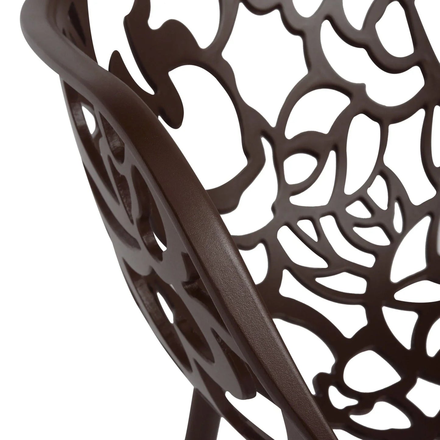 Devon Aluminum Indoor Outdoor Dining Armchairs with Flower Pattern and Stackable Design Set of 4 - Elax Furniture